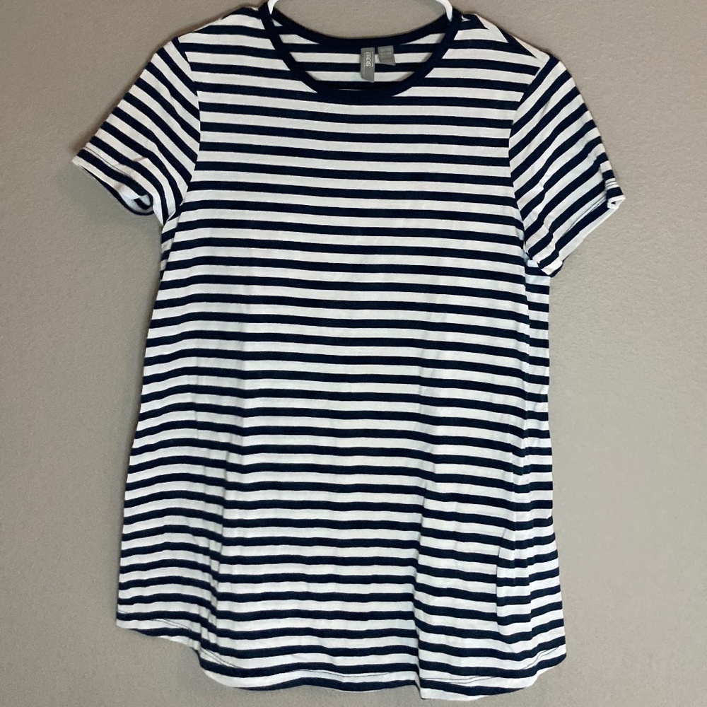 ASOS navy white stripe tee